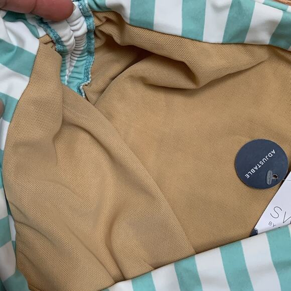 Swim by Cacique women's size 16 new swim suit bottoms high waist teal stripe blu - Picture 5 of 7